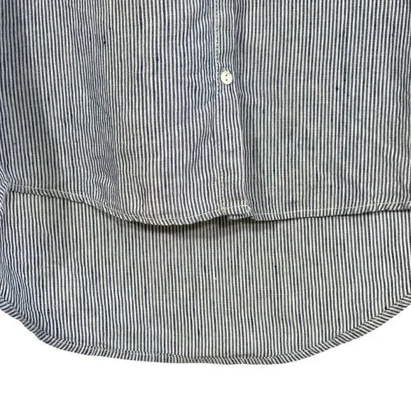 Tahari 100% Linen Stripe Shirt Dress Blue White Size S - Picture 8 of 13